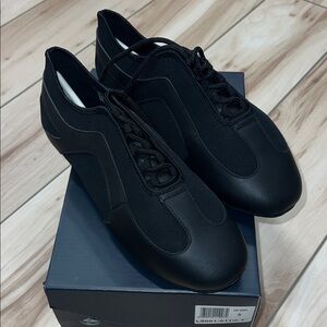 Liberty Dance, L8001-11, Black Fabric-Leather, Split-Sole, 0.5” Heel